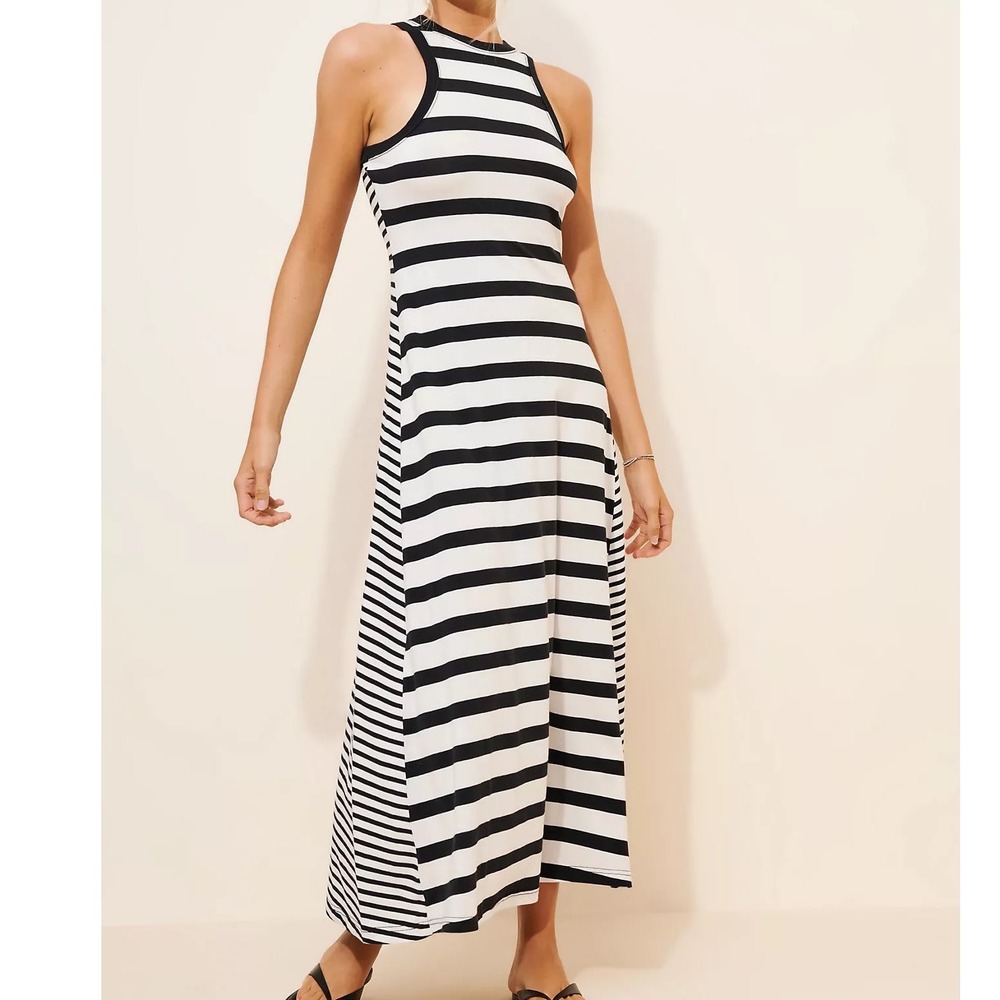 Daily Practice by Anthropologie Mixed Print Knit Midi Dress Large Pullover‎ NWT